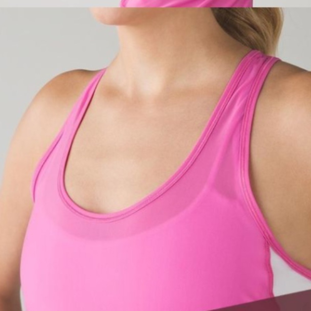 Lululemon Pink And White Mesh Tank. - image 3